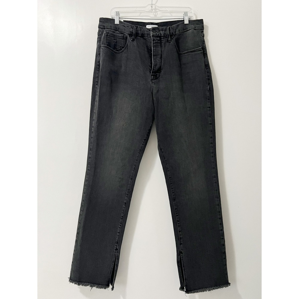 Good American Good Boy Jeans Black Wash High Rise Curvy Straight Leg Size 15 NEW